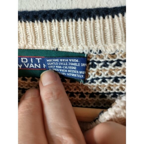 Vintage Vanheusen 90s Raised design cotton pullover, Men's L - Picture 5 of 8